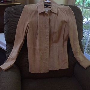 Never worn sand or pink Suede over shirt